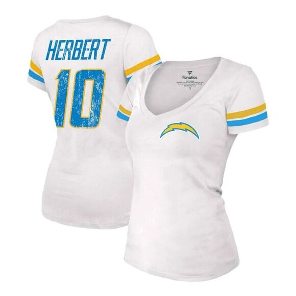 Majestic Threads San Diego Chargers White and Yellow Short Sleeve Top Size Small - Picture 1 of 5
